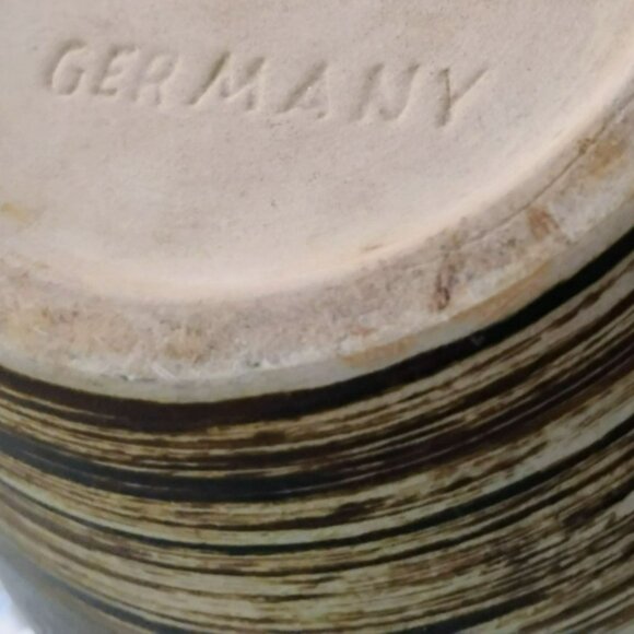 Vintage Mid-Century German Pottery Vase, Large 12" MCM Ceramic Stamped Germany - Picture 3 of 4